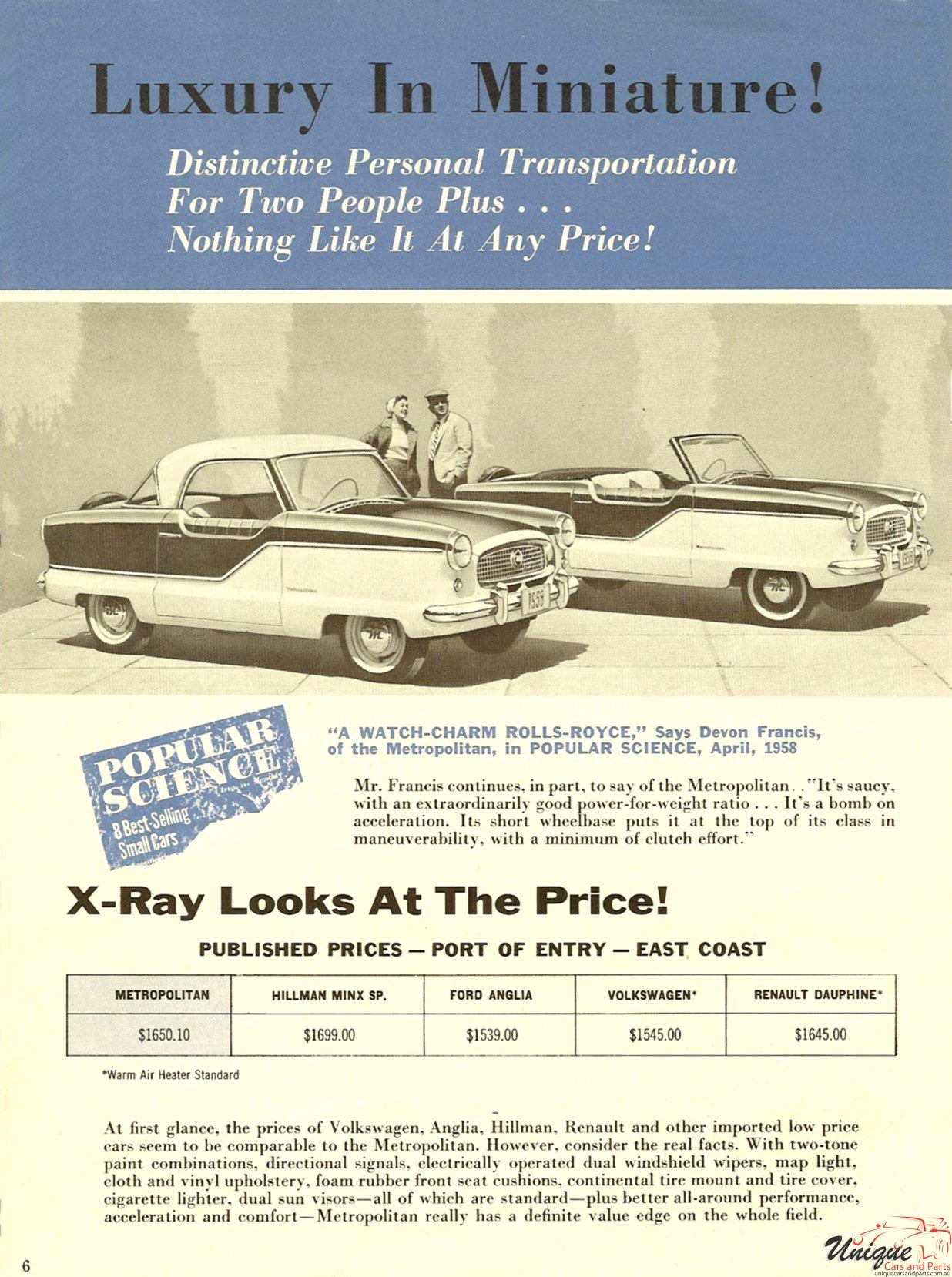 1958 Nash Metropolitan X-Ray Brochure Page 4